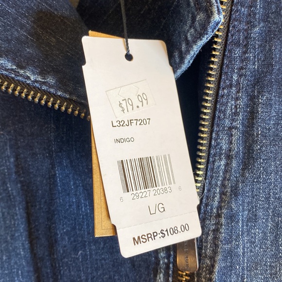 Silver Jean Co woman’s zip up jean jacket size L. NWT - Picture 6 of 12